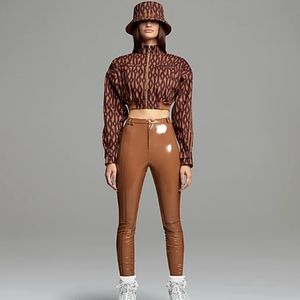 CROP MONOGRAM TRACK JACKET